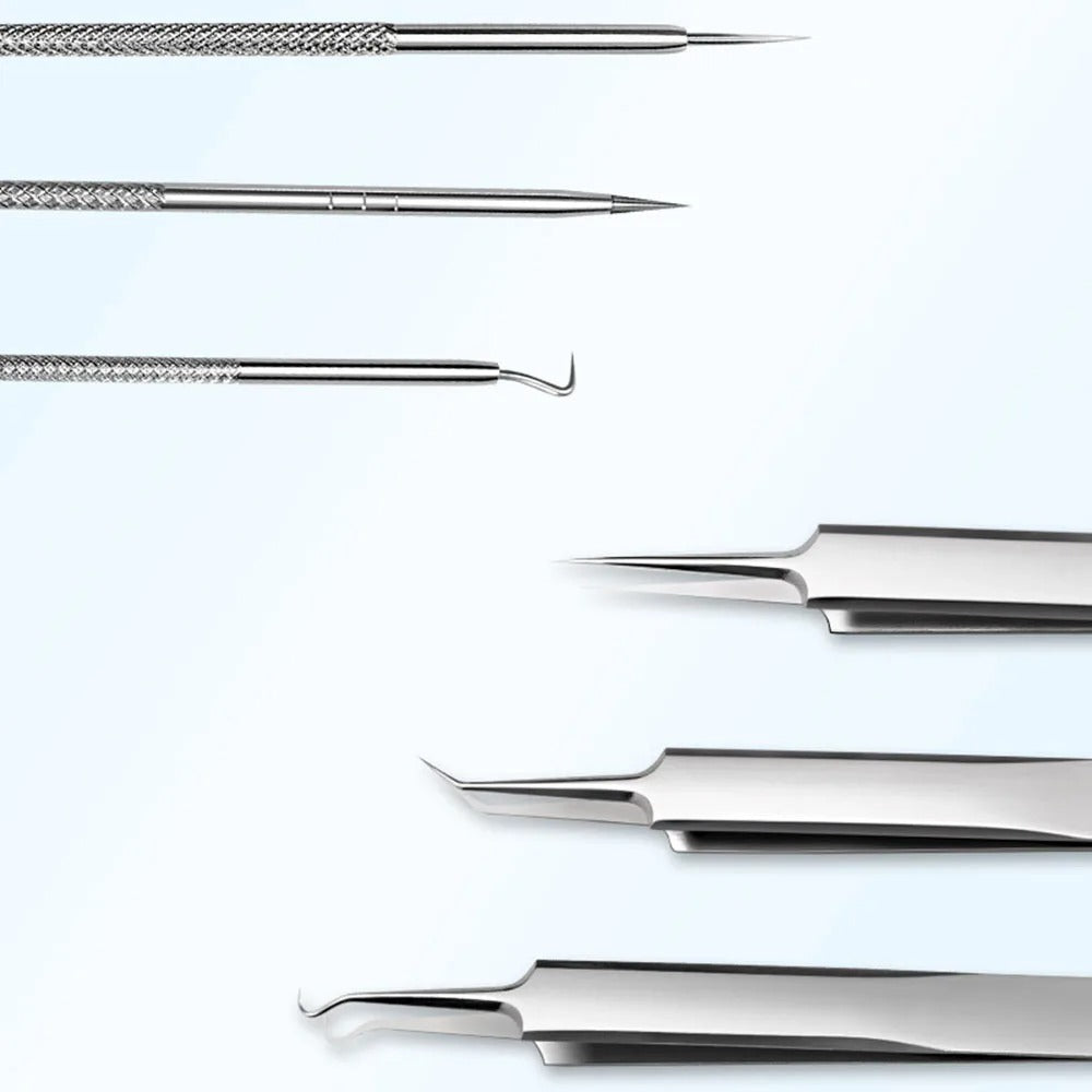 FacialTools - Rostfritt Stål Svart Huvud Avlägsnande Verktygssats