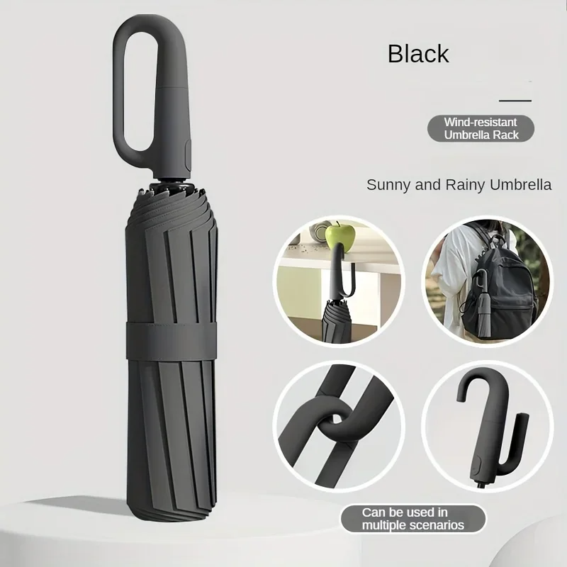 FoldingUmbrella: Automatisk 20 Ben Ringspänne Handtag Fällbar Paraply