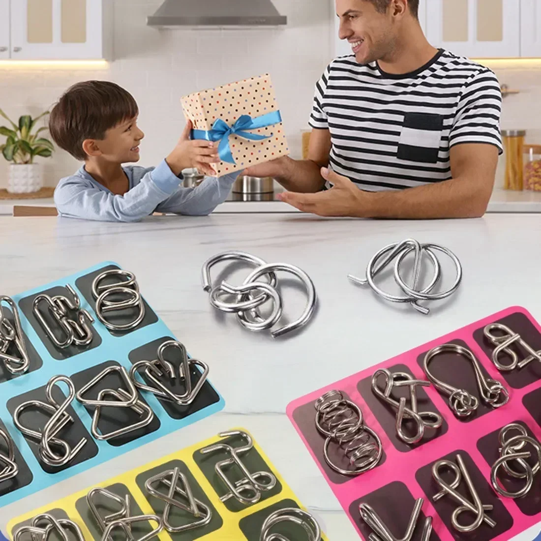 Kletshuts™ MetalPuzzles: Barn Hjärngymnastik Metall Pussel Set