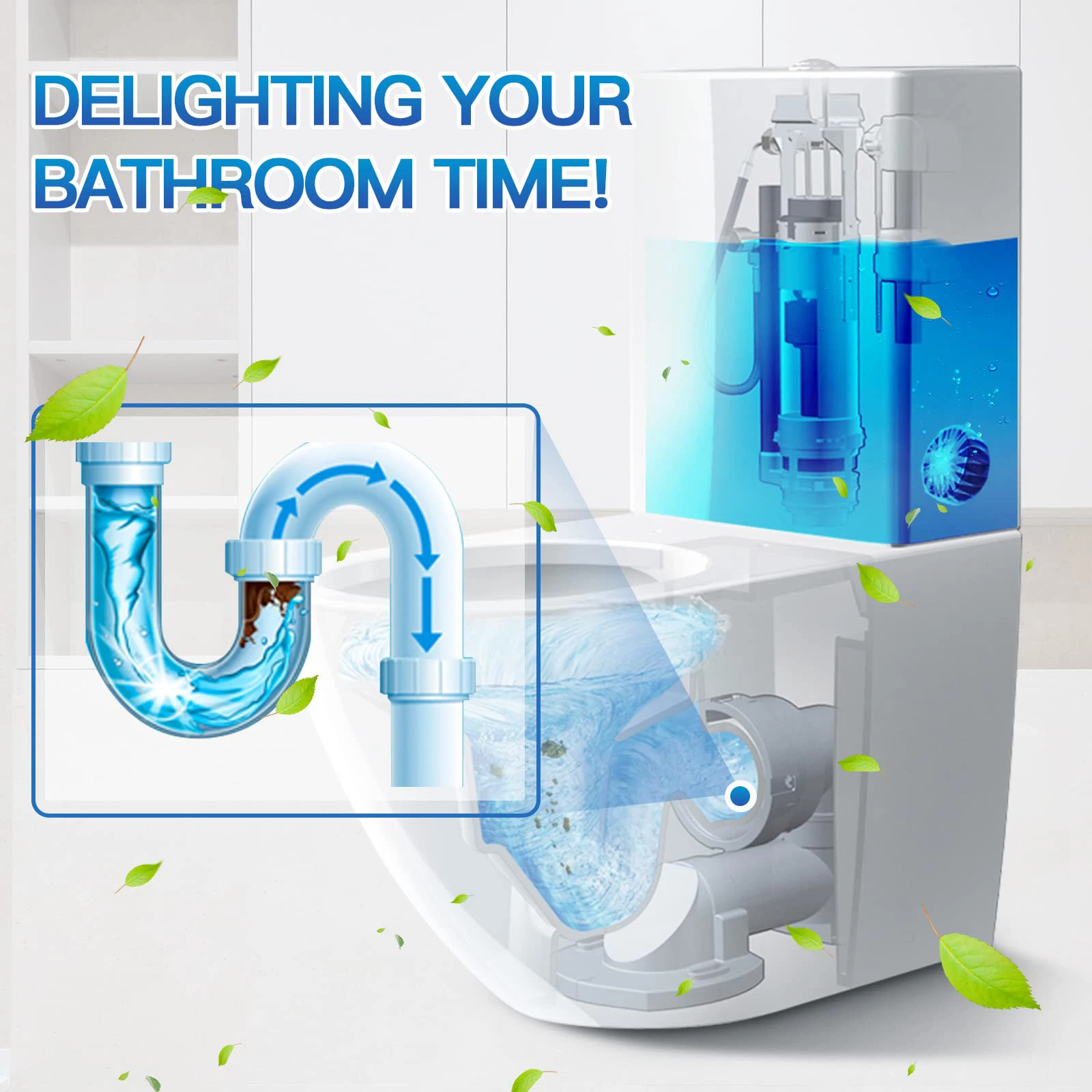 Cleaner Pro° ToiletTablets: Automatisk Drop-In Toalettrengöring Tabletter
