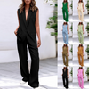 Icone™ BlazerSet: Dam Chic Ärmlös Blazer Och Byxor Set