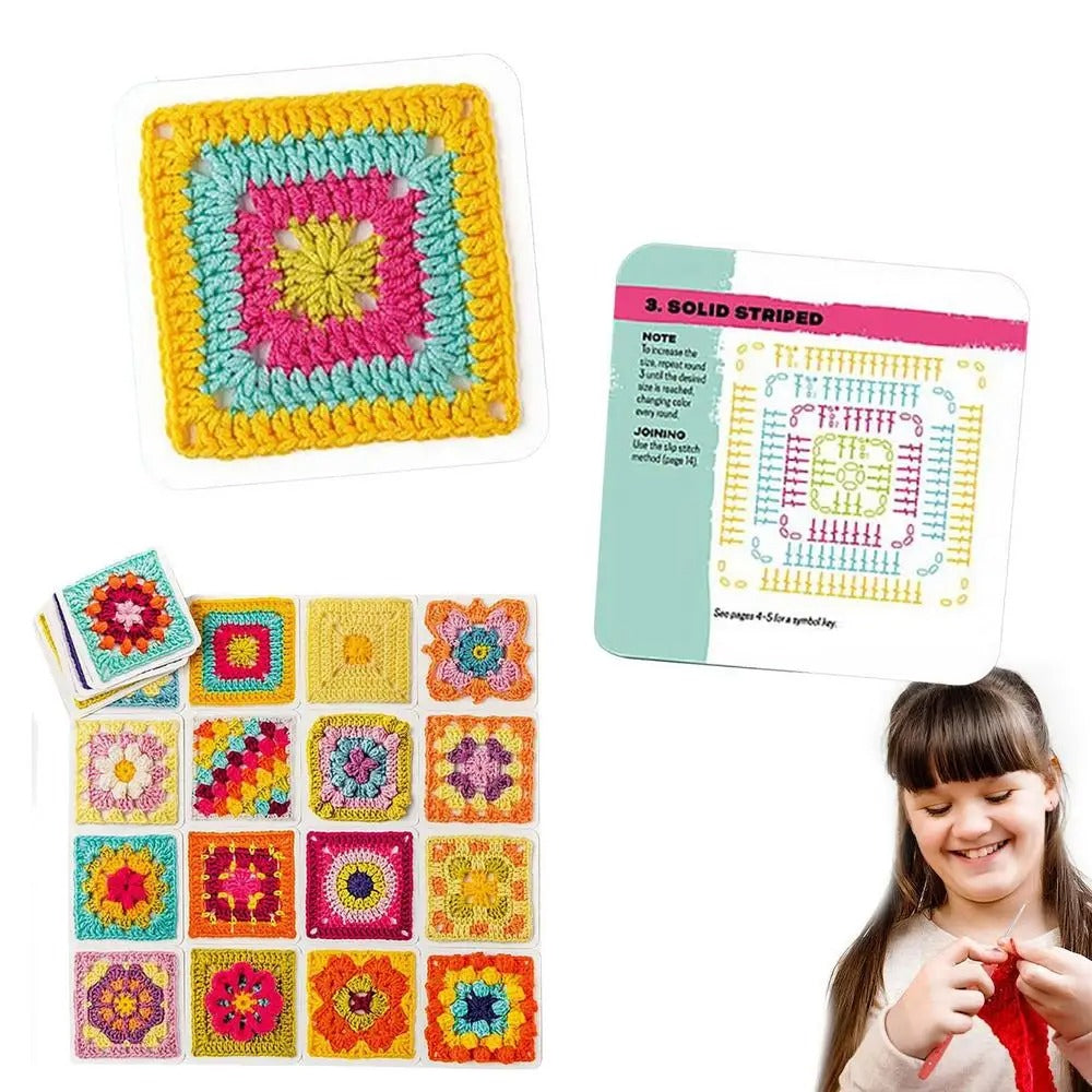 CrochetCards: Fyrkant Stickning Virka Guide Kort Uppsättning