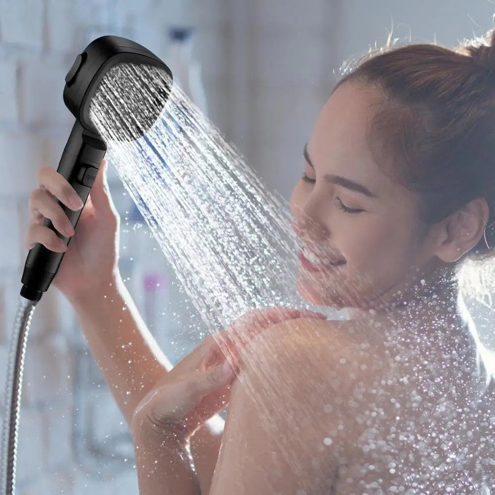 Borhe® HandyShower:4 Lägen Pausbar Dusch Huvud