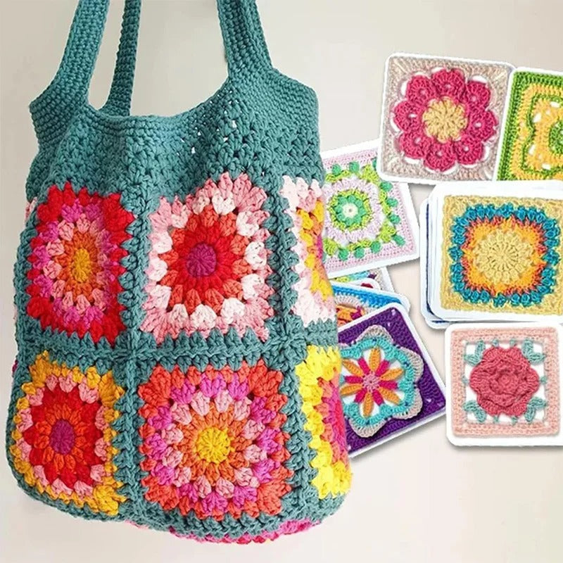 CrochetCards: Fyrkant Stickning Virka Guide Kort Uppsättning