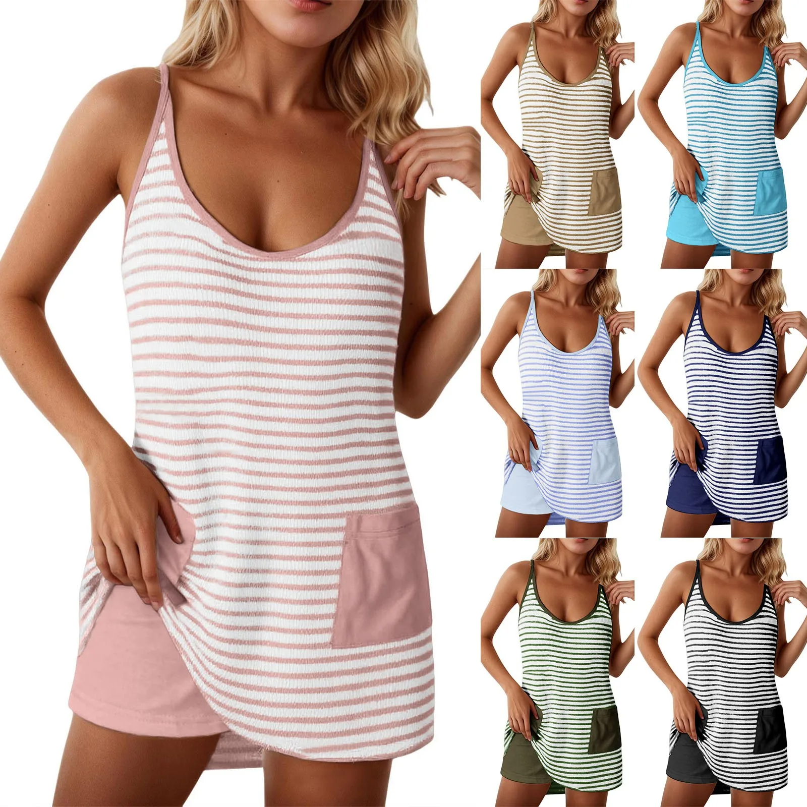 Icone™ DressShorts: Casual Miniklänning Utan Ärmar Med Inbyggda Shorts