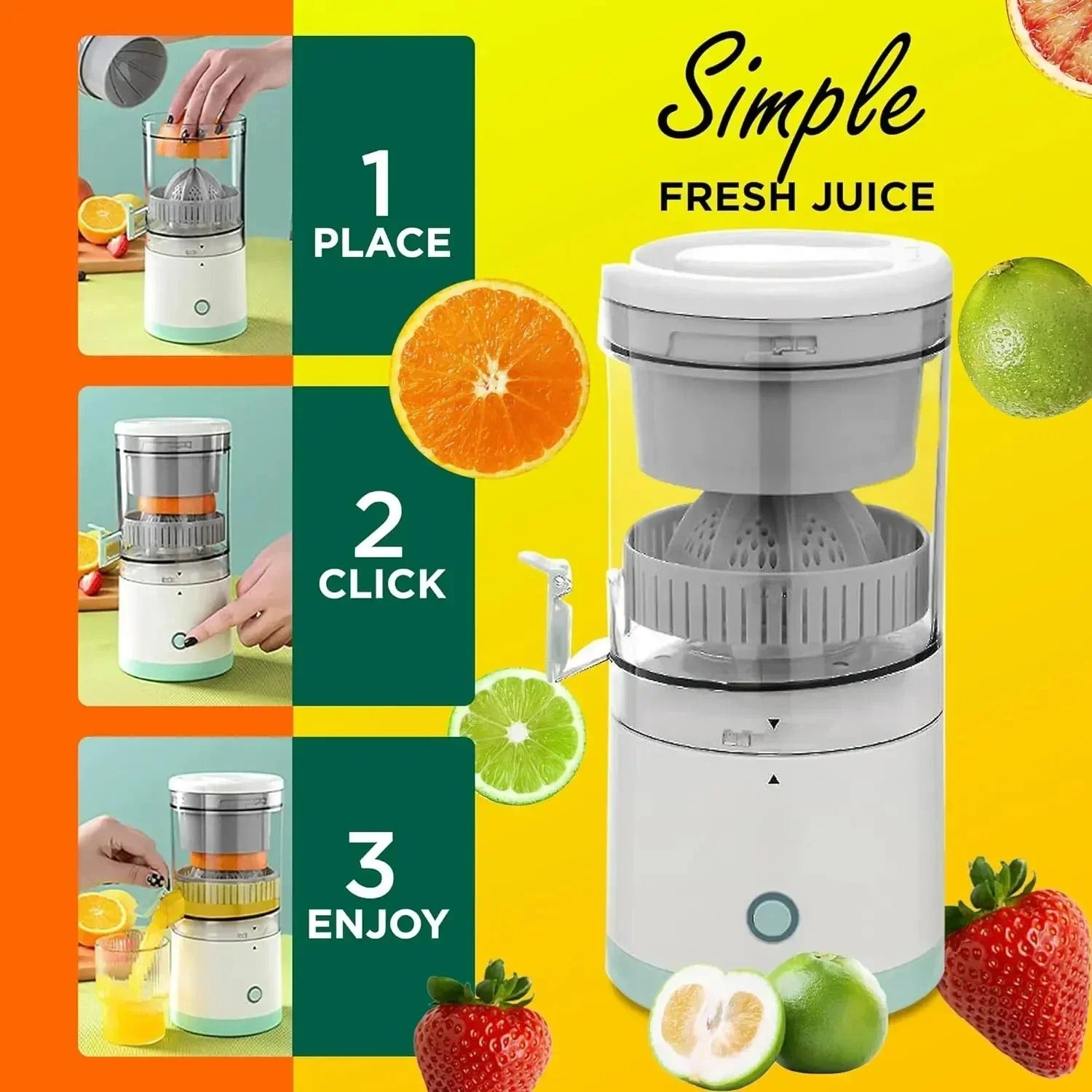 Globetrek° FruitJuicer: Bärbar Elektrisk Frukt Juicepress