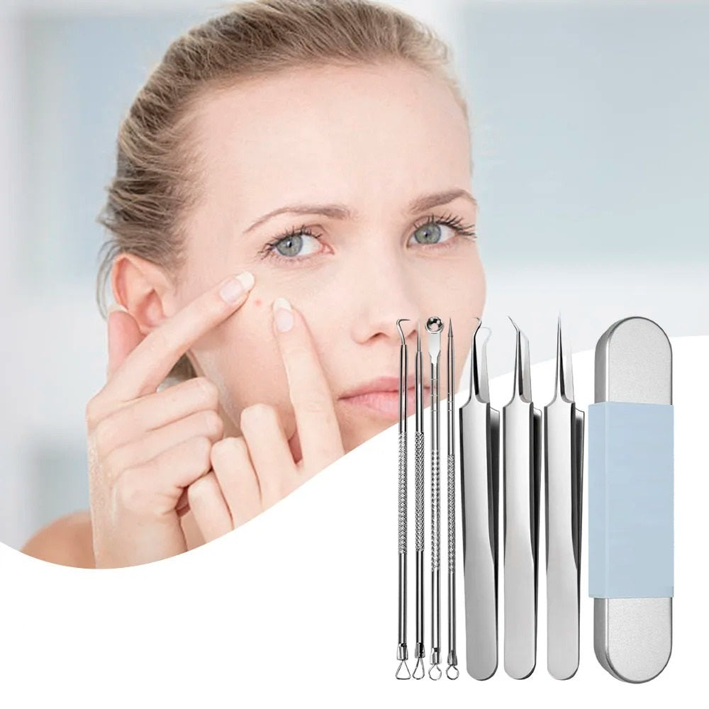 FacialTools - Rostfritt Stål Svart Huvud Avlägsnande Verktygssats