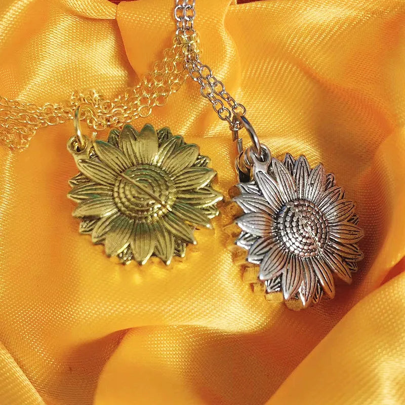 Jewelance™ SunflowerNecklace: "Du Är Min Solsken" Solros Charm Halsband