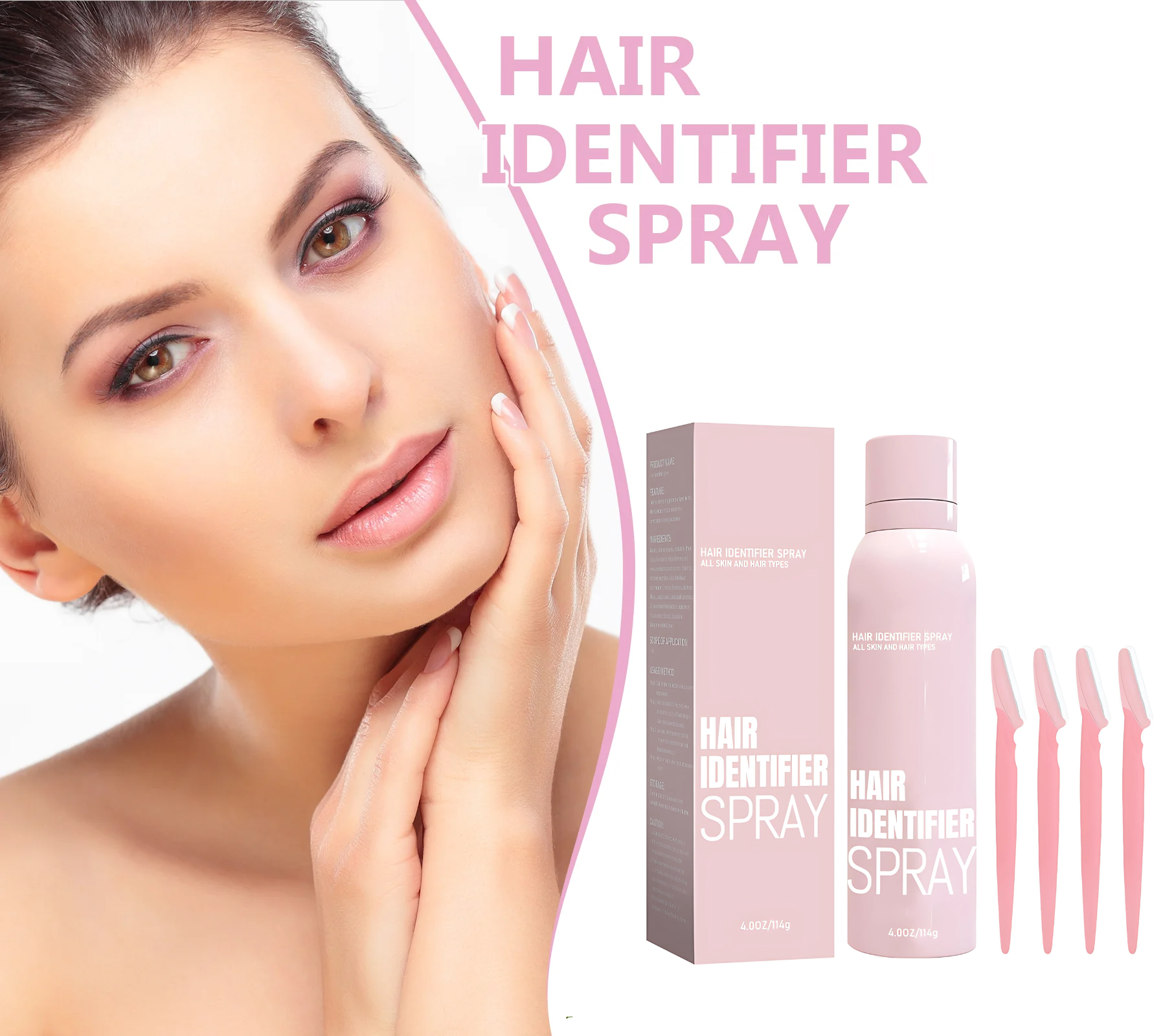 HairIdentifier 1+1 GRATIS: Lätt Att Använda Ansiktshår Identifierare Spray Med Rakhyvlar
