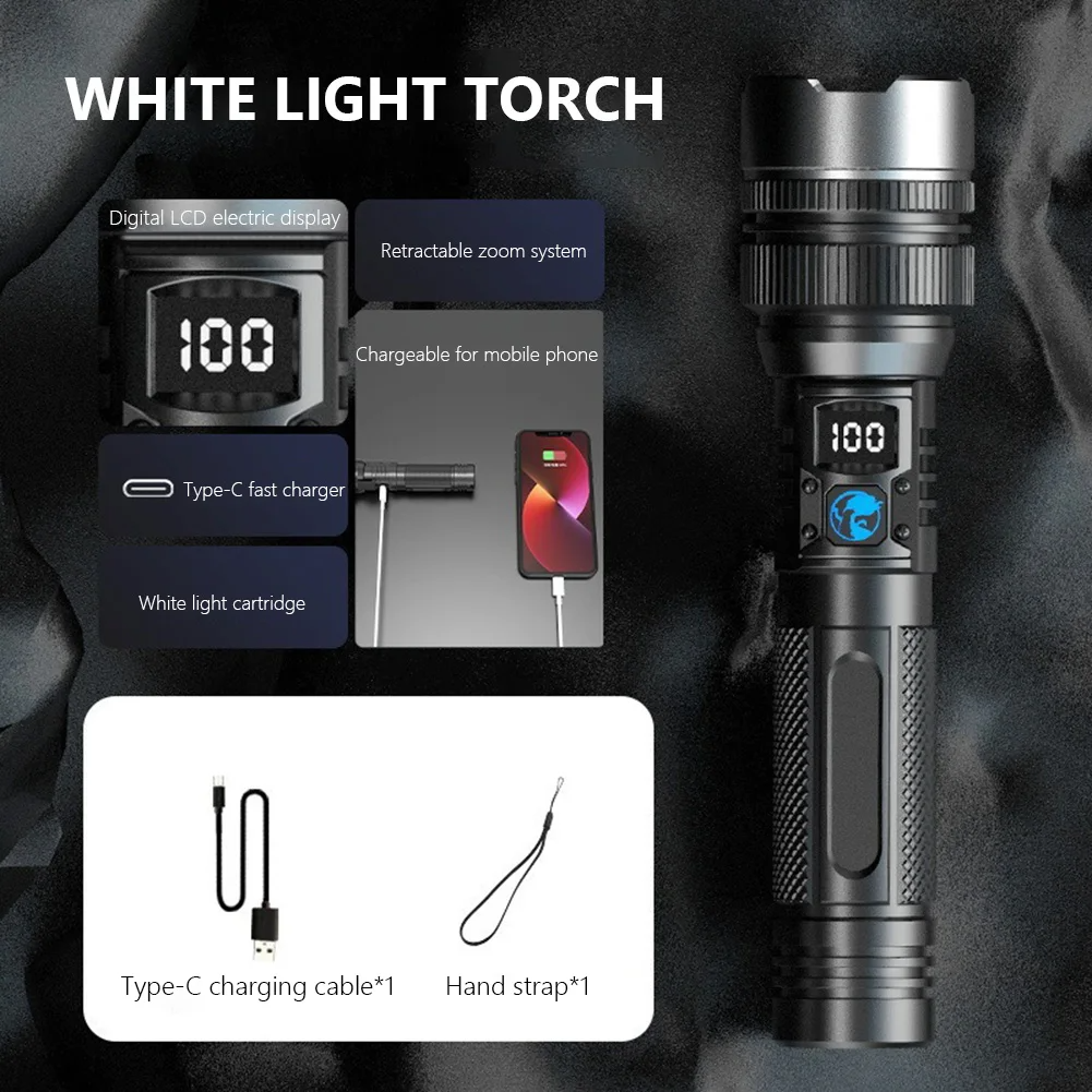 Ledsen™ AdjustableFlashlight: Ultraljusstark Uppladdningsbar Ficklampa Med Justerbar Stråle
