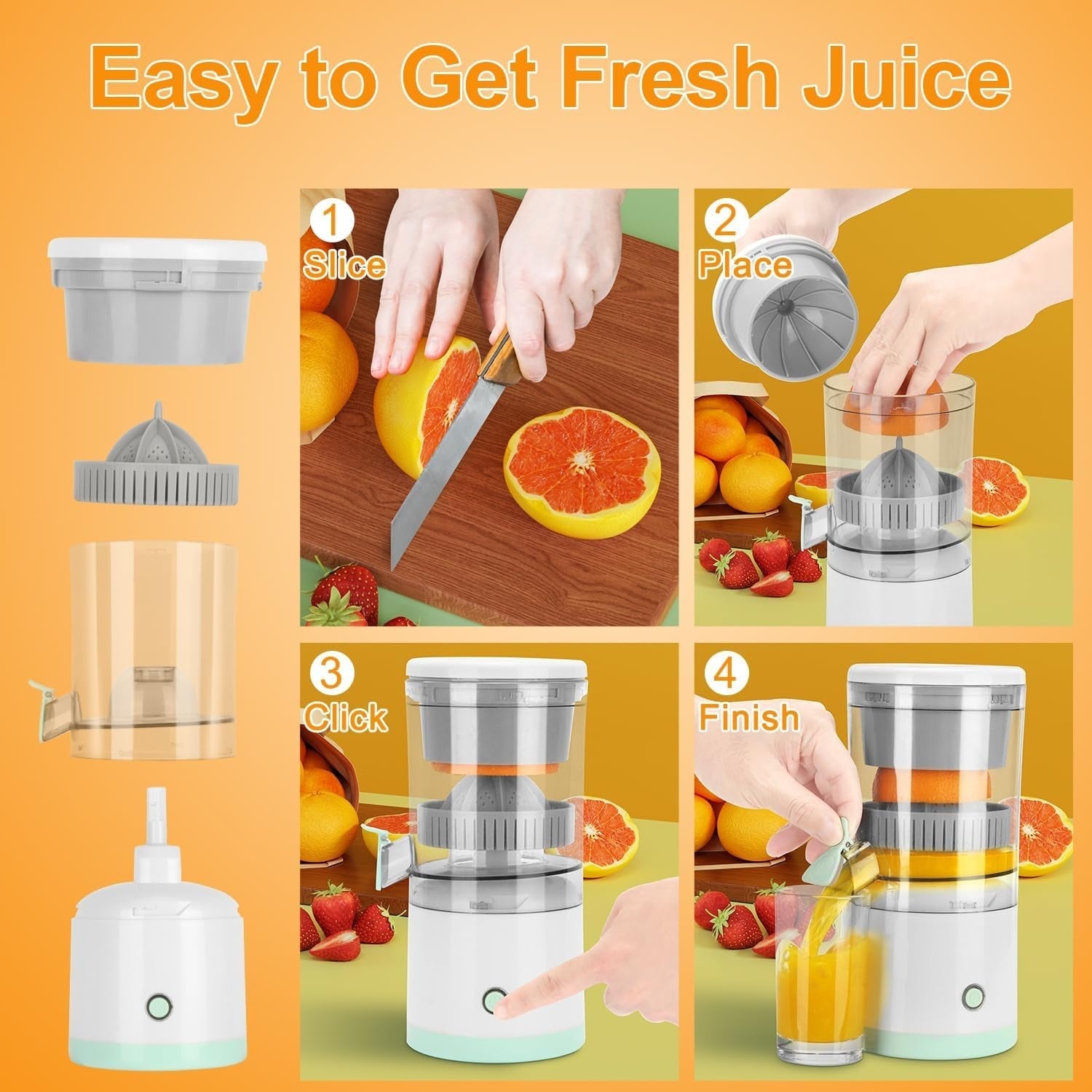 Globetrek° FruitJuicer: Bärbar Elektrisk Frukt Juicepress