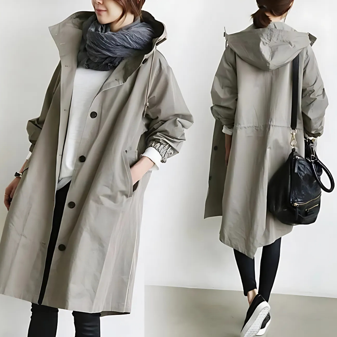 Icone™ ElegantCoat - Allväders Lätt Komfort Huva Elegant Kappa