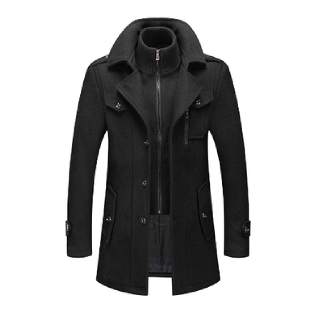 Icone™ WinterCoat: Lyxigt Dubbel Krage Snyggt Vinter Trench Kappa