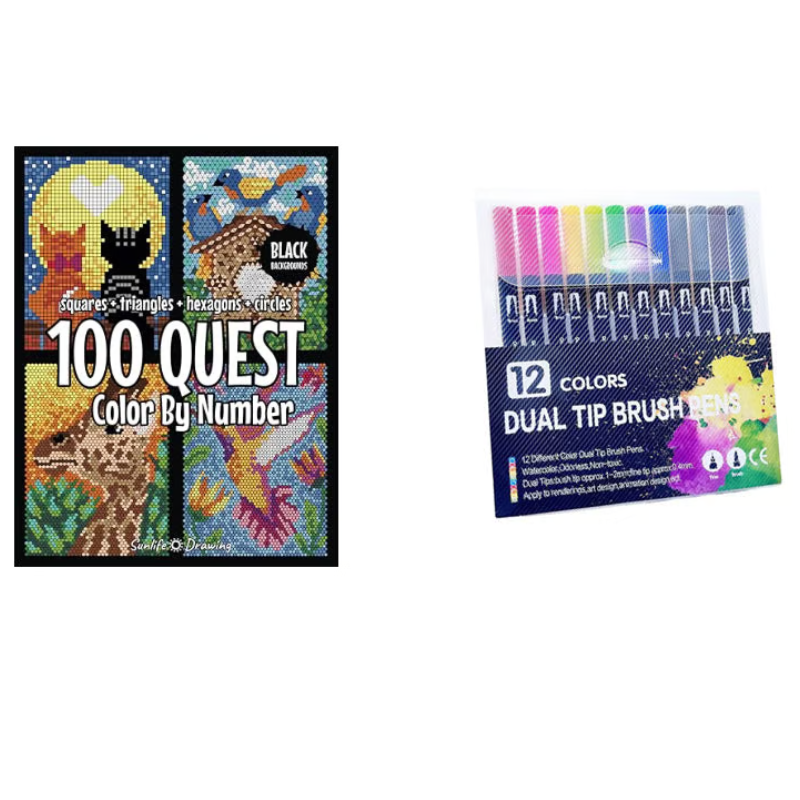 Kletshuts™ ColorQuest: 100 Quest Färg Genom Siffror Färgläggning Bok