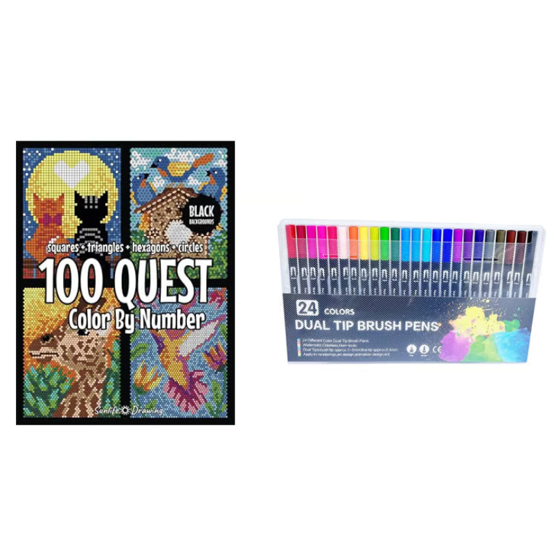 Kletshuts™ ColorQuest: 100 Quest Färg Genom Siffror Färgläggning Bok