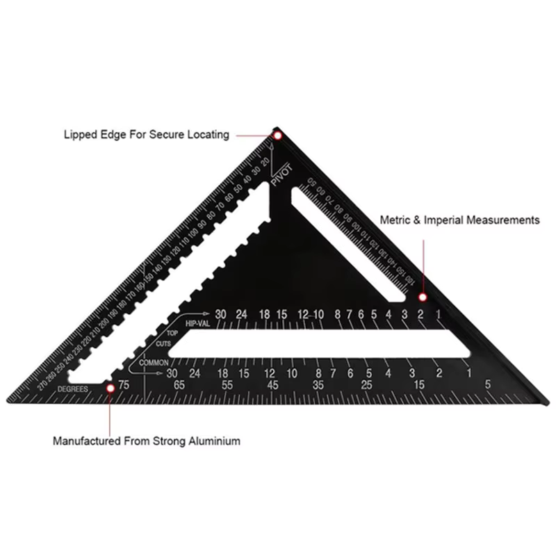 TriangleRuler - Aluminium Legering Triangel Linjal För Träbearbetning