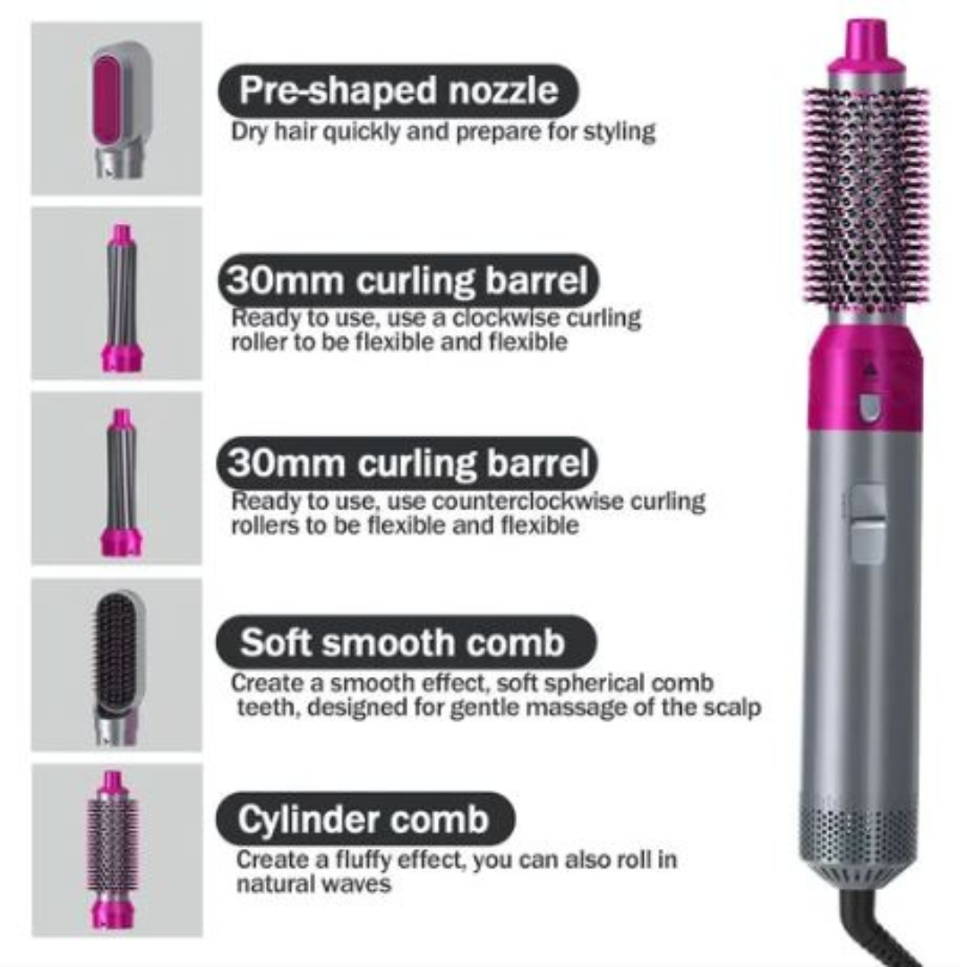 Rose® HairStyler - 5 i 1 Professionell Hårstylingborste Set