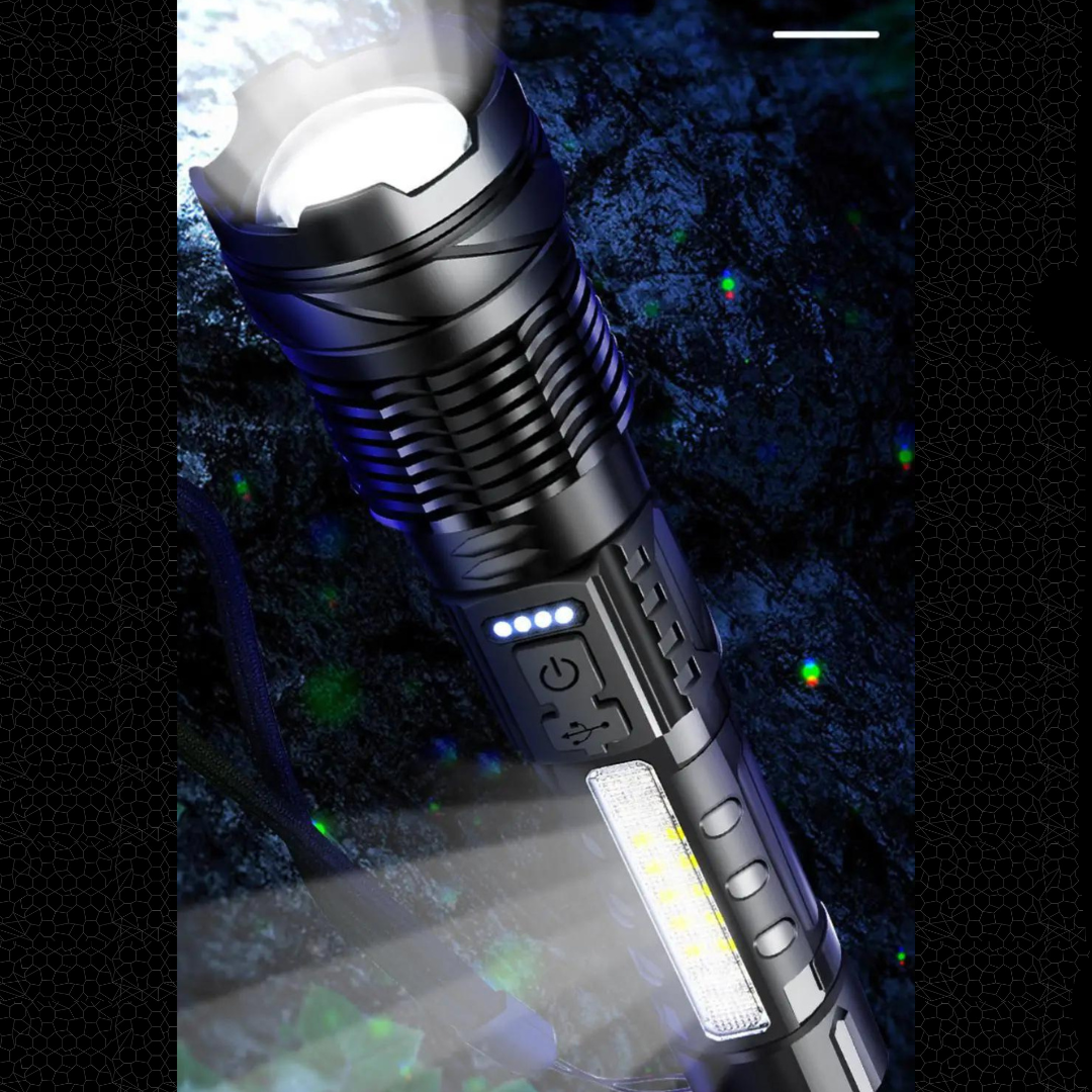 SuperFlashlight 1+1 GRATIS- Multifunktionell Uppladdningsbar Ficklampa