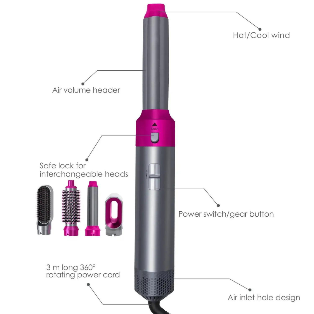 Rose® HairStyler - 5 i 1 Professionell Hårstylingborste Set