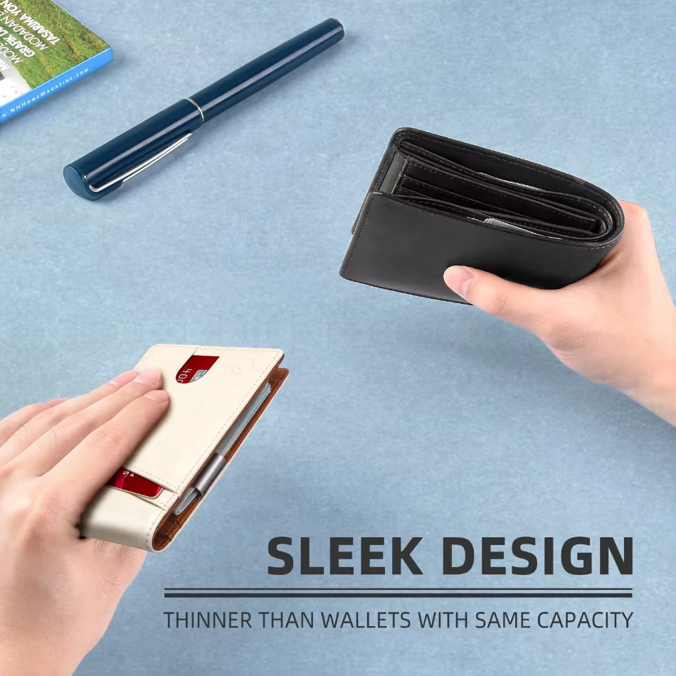 Icone™ SlimWallet: Ultraslank och säker RFID Läder Plånbok För Män