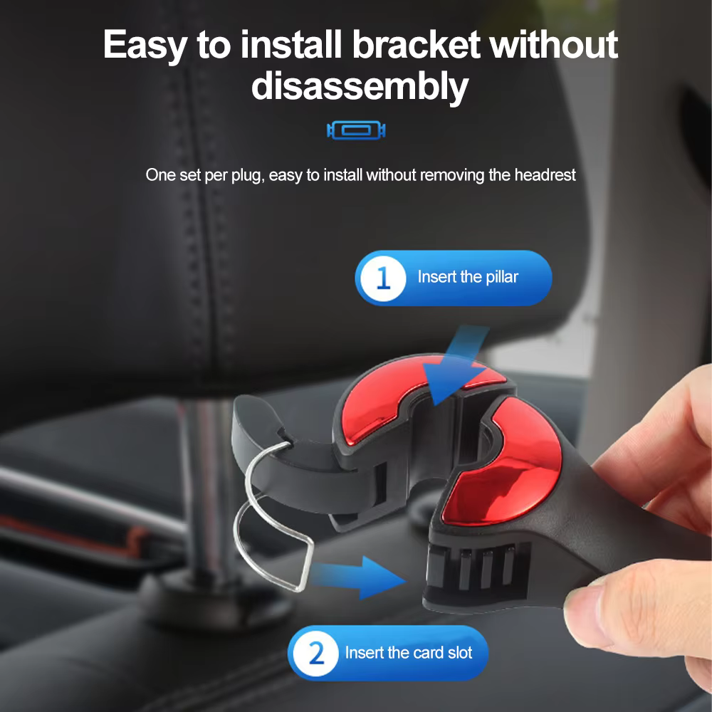 Holder360° HeadrestHook 1+1 GRATIS: Bil Nackstöd Krok För Väskor Och Mobiltelefoner