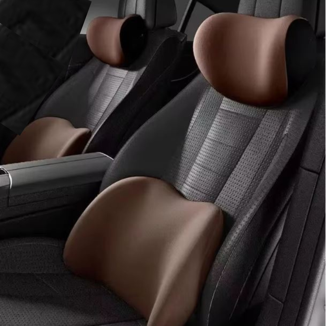 DriveComfort 1+1 GRATIS - Bilsätets Nackstöd + Ländryggskudde Set