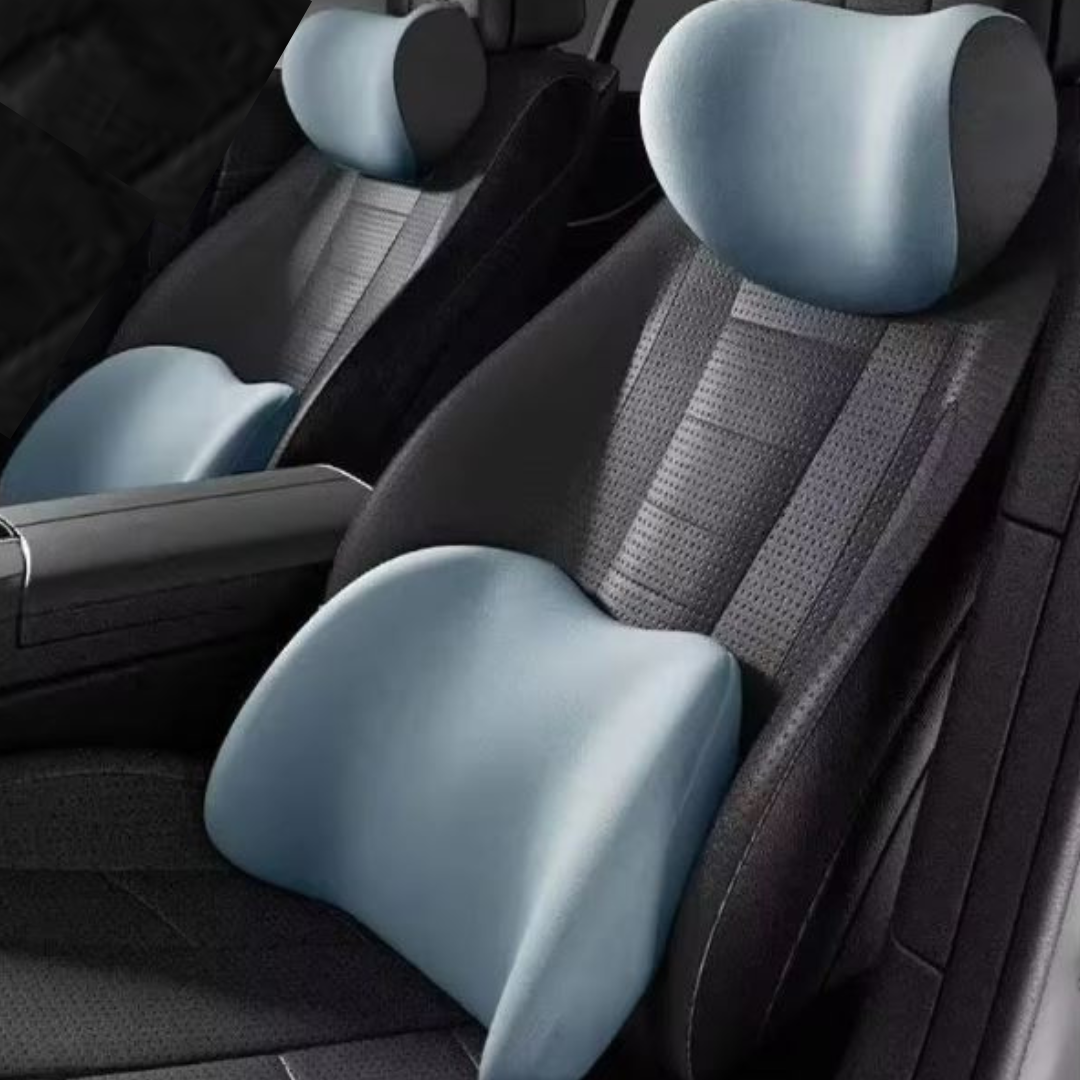 DriveComfort 1+1 GRATIS - Bilsätets Nackstöd + Ländryggskudde Set