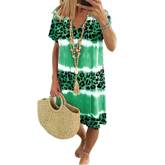 Icone™ LeopardDress: Kvinnor Leopard Tryck Klänning