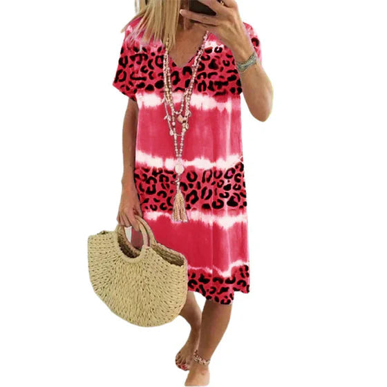 Icone™ LeopardDress: Kvinnor Leopard Tryck Klänning