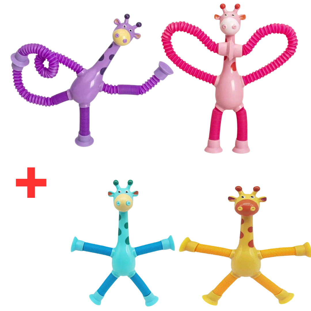 Kletshuts™ StretchyGiraffe: Teleskopisk Stretchig Giraff Leksak Med Sugkopp