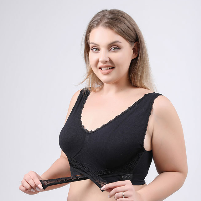 Icone™ LaceBra:  Tråd Gratis Främre Korsa Spets Hiss Behå