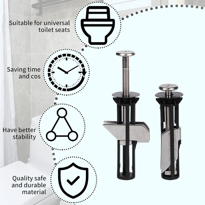 Globetrek° ToiletBolt 1+1 Set GRATIS: Kraftigt Toalettsits Låsbult Och Skruvar