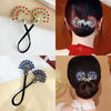 Rose® HairTie 1+1 GRATIS: Snygg Hårsnodd Elegant Vintage Kristallhästsvans Twisthållare