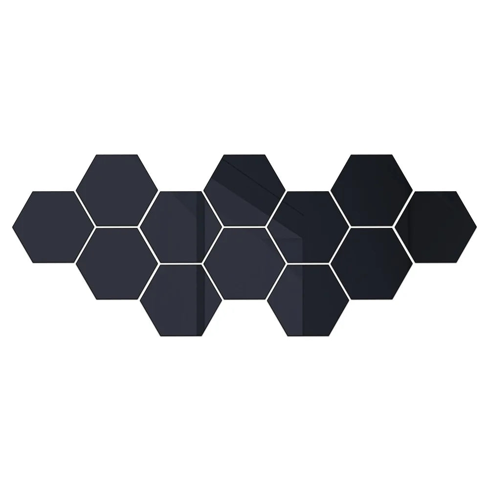 UltiFurni® HexaMirror: Hexagon Spegel Vägg Klistermärken