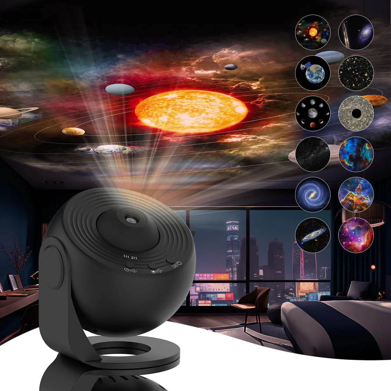 GalaxyProjector  - 360° Roterande Galax Natt Ljus