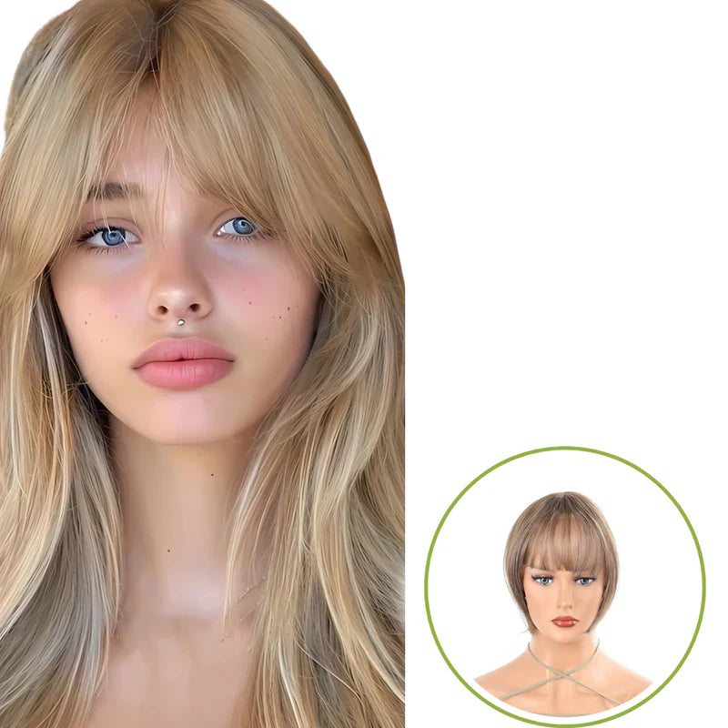 Rose® WigBangs 1+1 GRATIS: Sömlös Peruk Med Naturligt Utseende Luggförlängningar