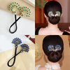 Rose® HairTie 1+1 GRATIS: Snygg Hårsnodd Elegant Vintage Kristallhästsvans Twisthållare