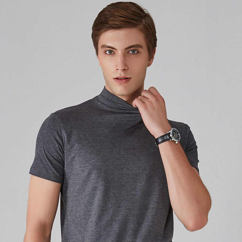 Icone™ FitShirt 1+1 GRATIS: Mäns Smal Passform Hög Nacke Casual Skjorta
