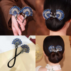Rose® HairTie 1+1 GRATIS: Snygg Hårsnodd Elegant Vintage Kristallhästsvans Twisthållare