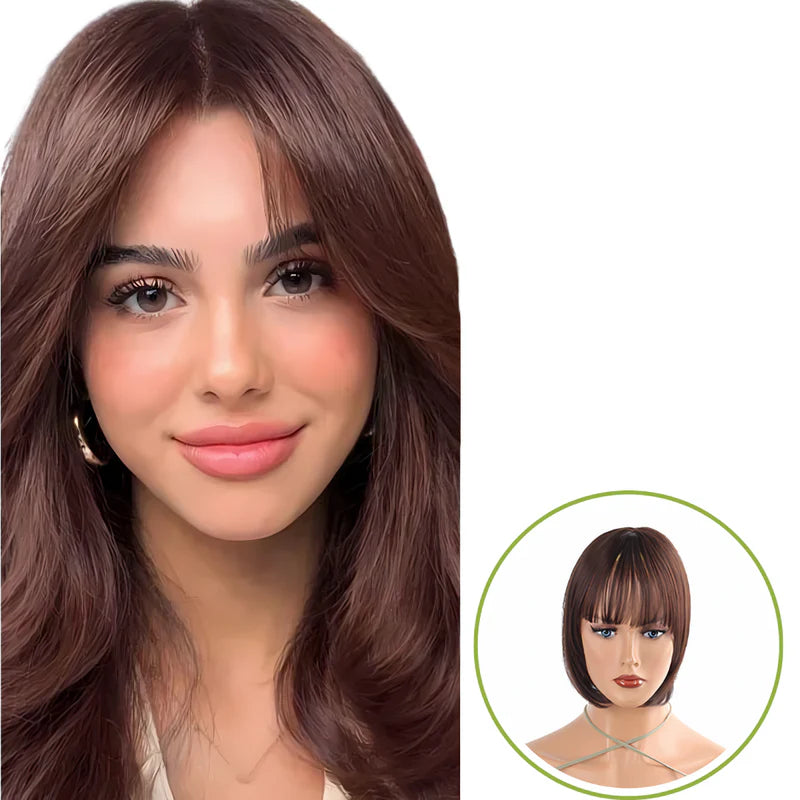 Rose® WigBangs 1+1 GRATIS: Sömlös Peruk Med Naturligt Utseende Luggförlängningar