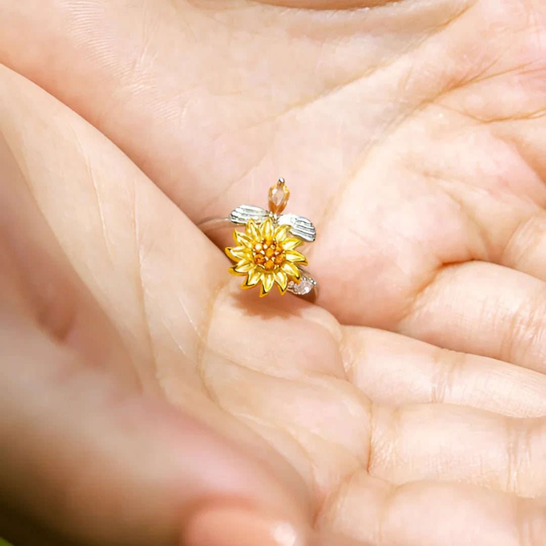 Jewelance™ SunflowerRing 1+1 GRATIS: Elegant Justerbar Snurrande Solros Ring