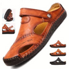 Happy™ LeatherSandals: Mjuka Läder Herr Andningsaktiva Utomhus Sandaler