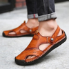 Happy™ LeatherSandals: Mjuka Läder Herr Andningsaktiva Utomhus Sandaler