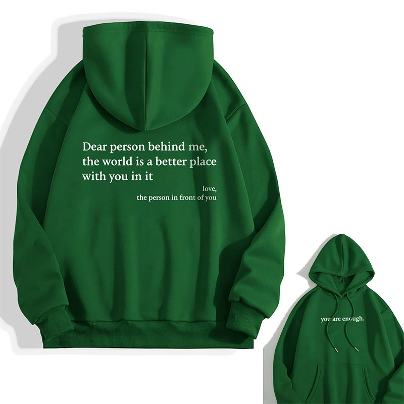 Icone™ DearHoodie: Hoodie Med Fram Och Baksida Tryck Budskap