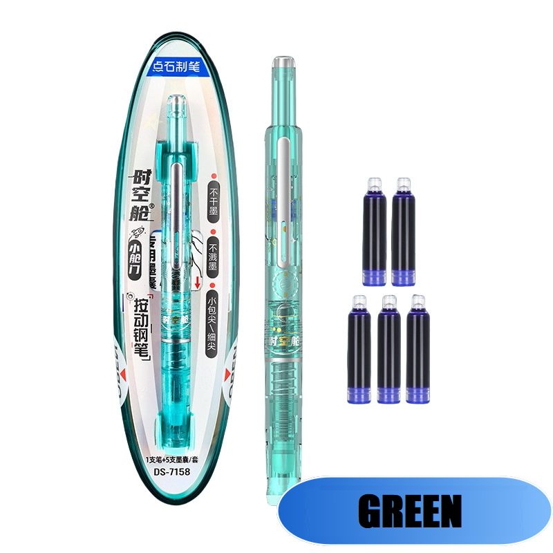 FountainPen - Utdragbar Och Påfyllningsbar Reservoarpenna Med Bläckpatroner