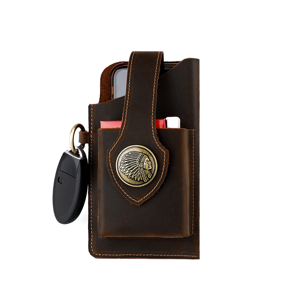 Icone™ BeltPouch: Multifunktionell Läder Vintage Stil Bälte Påse