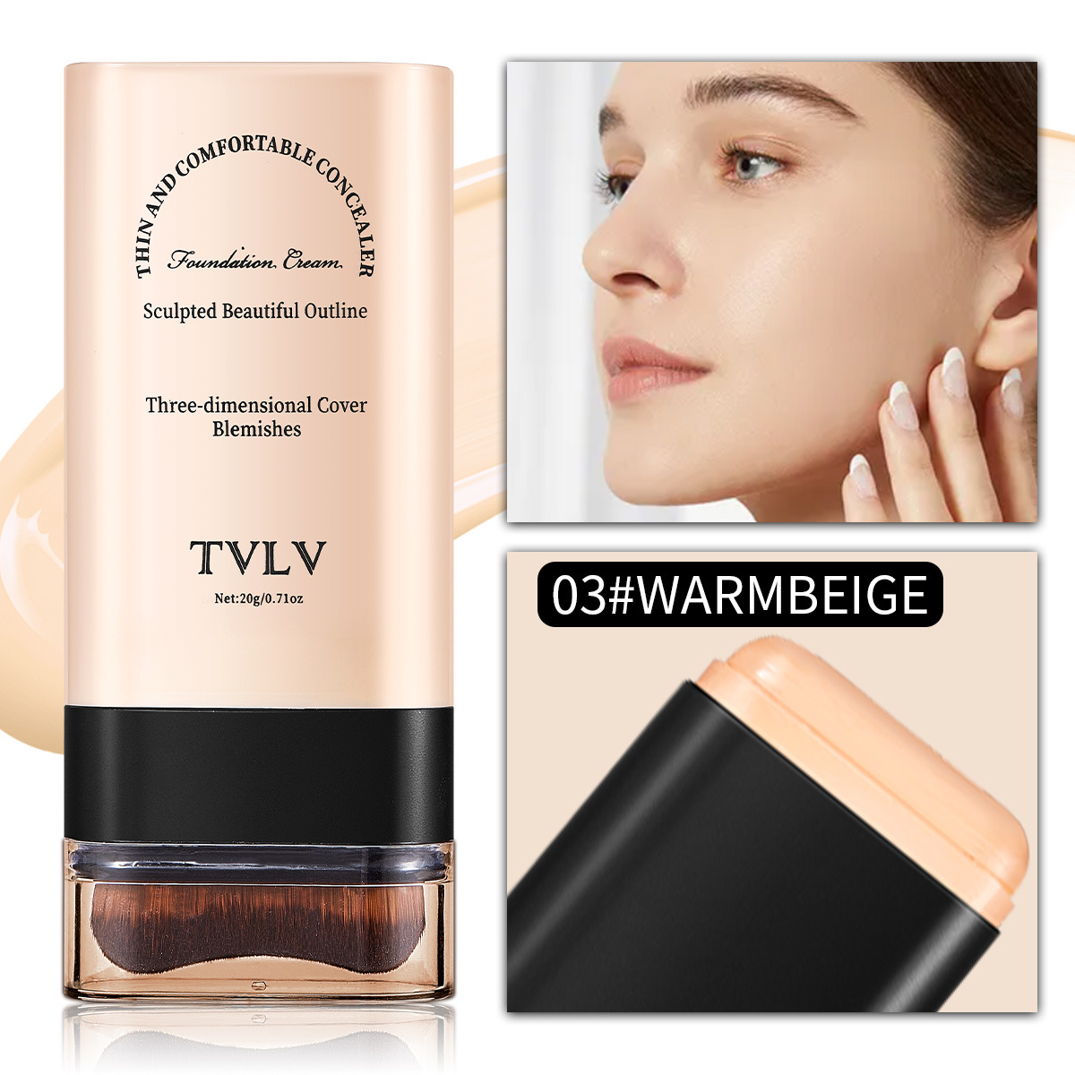 FoundationStick 1+1 GRATIS: Smidig Naturlig Täckning Foundationstift På Den Gå