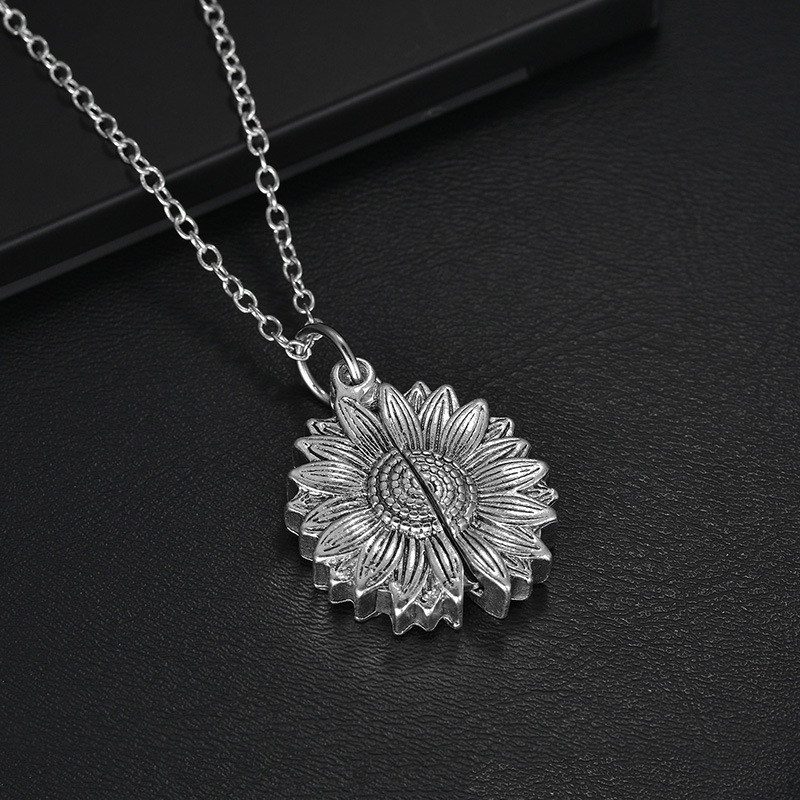 Jewelance™ SunflowerNecklace: "Du Är Min Solsken" Solros Charm Halsband