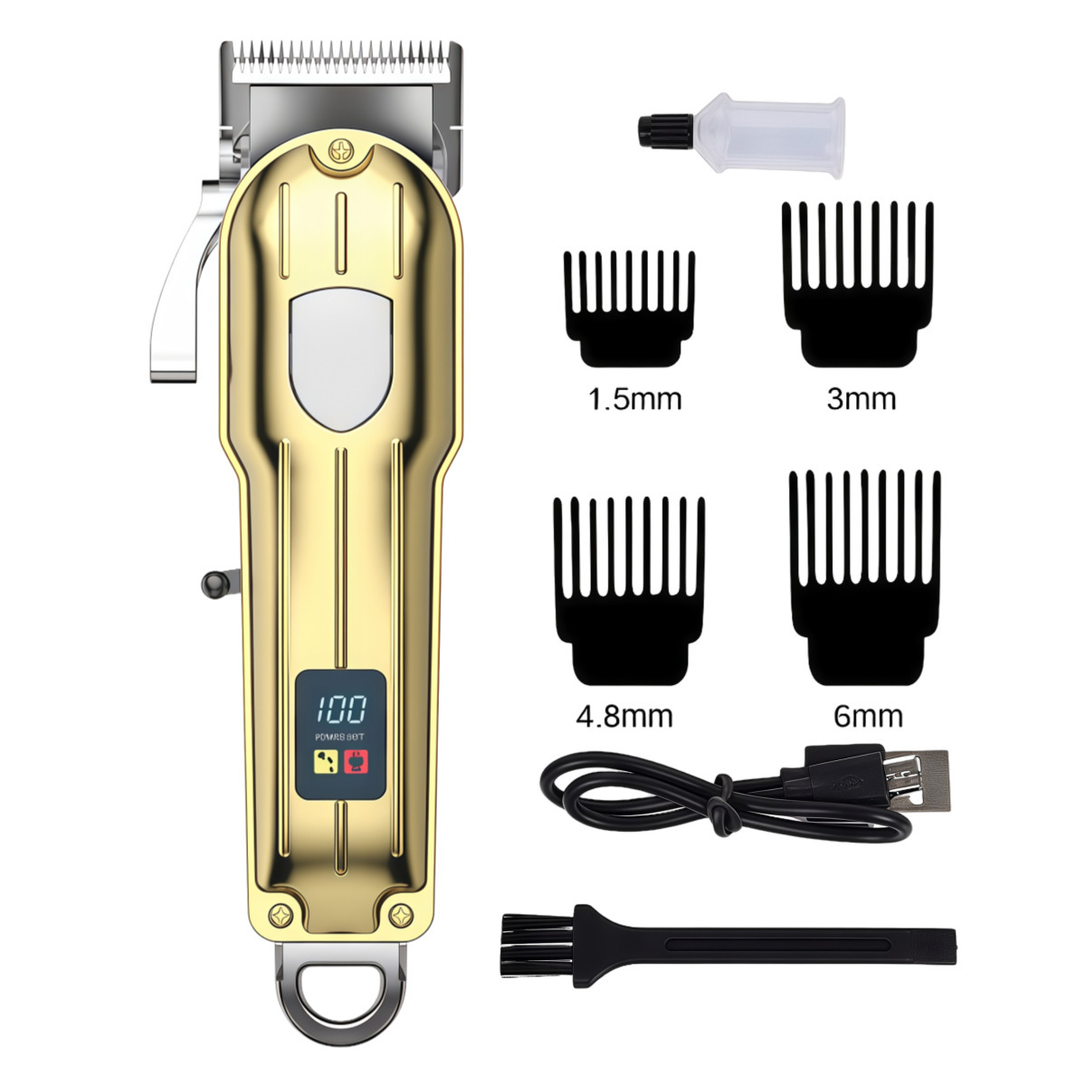 Rose® HairClipper: Digital LCD Rakapparat Professionell Hårklippare