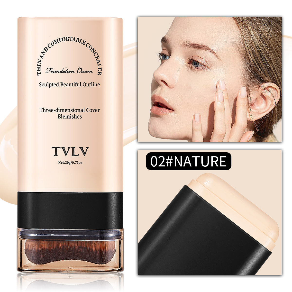 FoundationStick 1+1 GRATIS: Smidig Naturlig Täckning Foundationstift På Den Gå